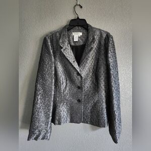 Coldwater Creek Gray Textured Blazer Wool-Blend